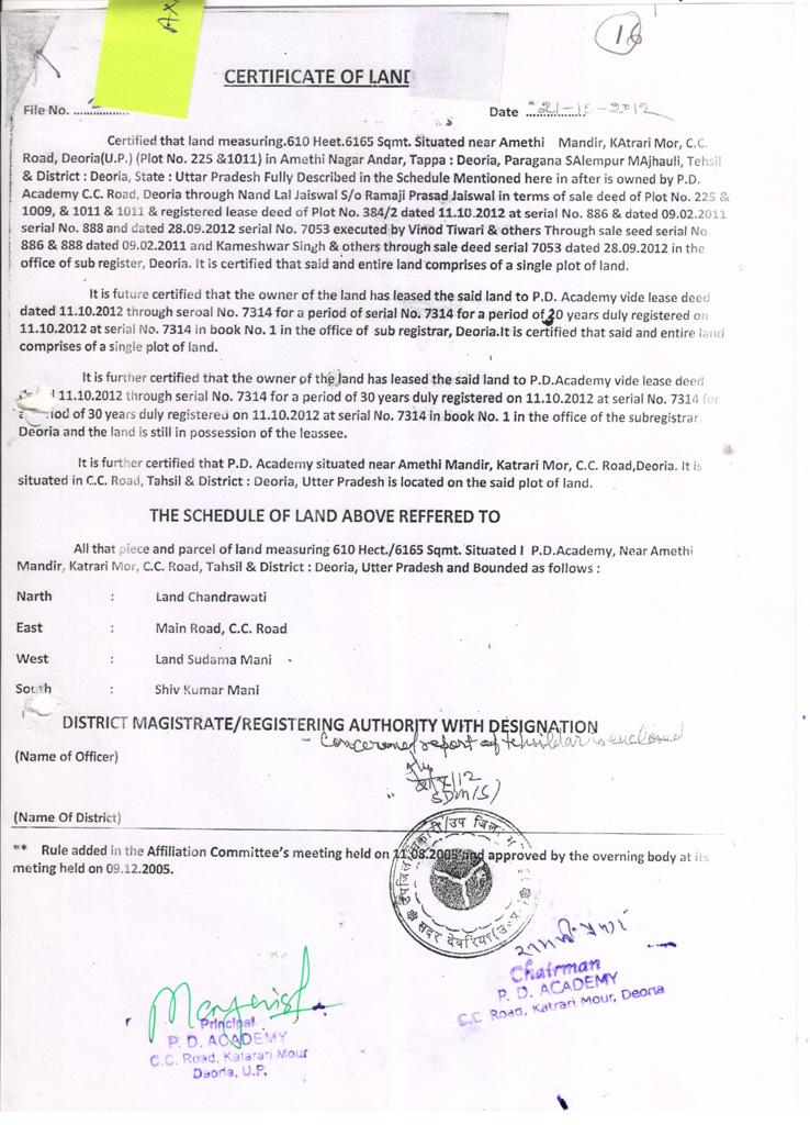 Land Certificate